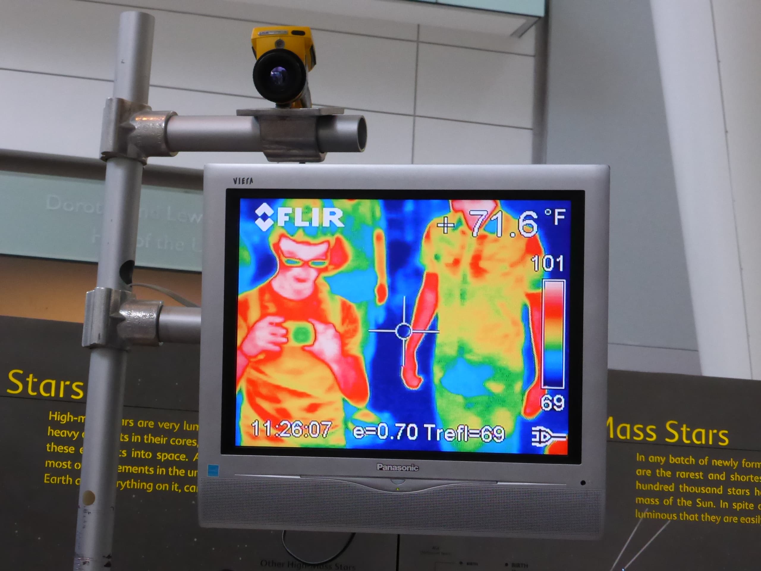 Thermal imaging display representing thermal mapping and documentation services.